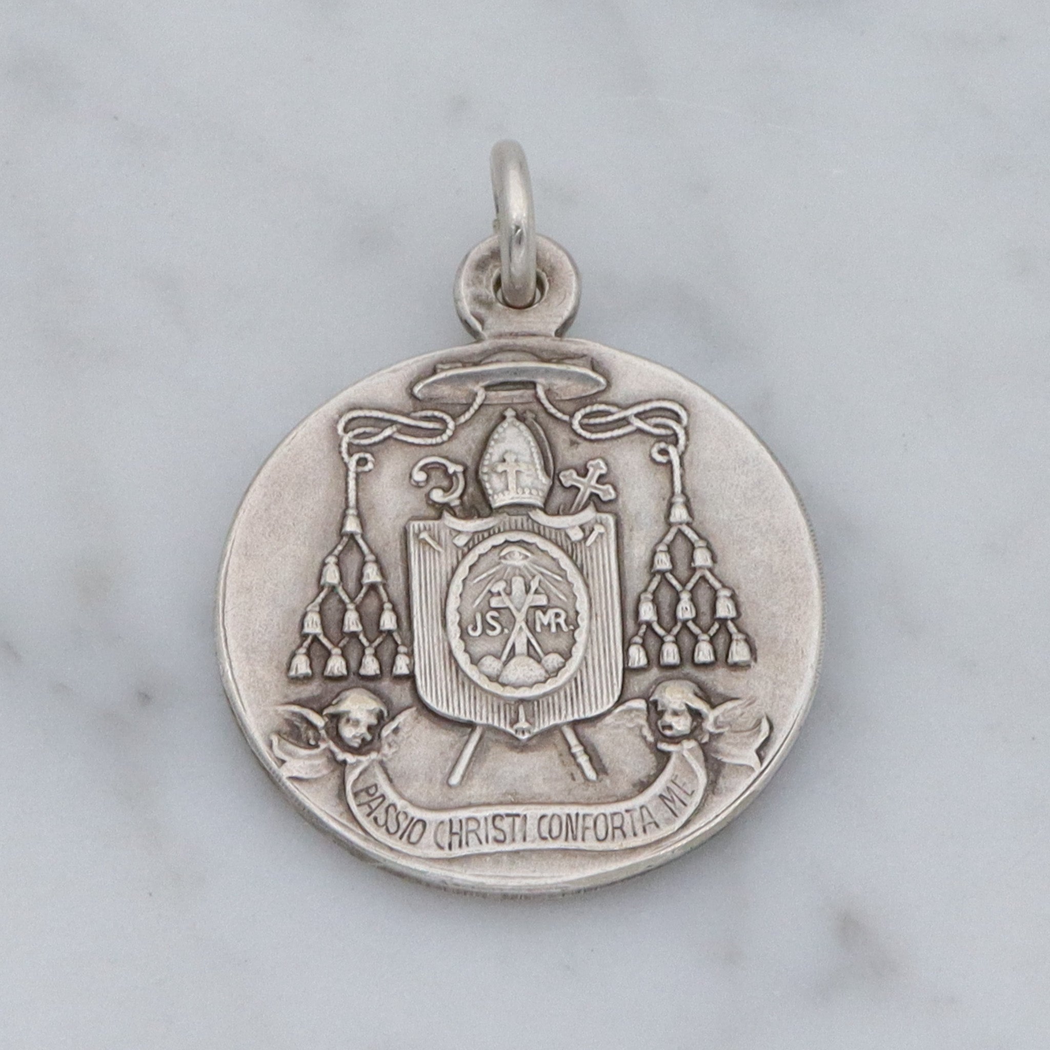 Antique German silver plated Bishop John Neumann C.SS.R medallion pendant